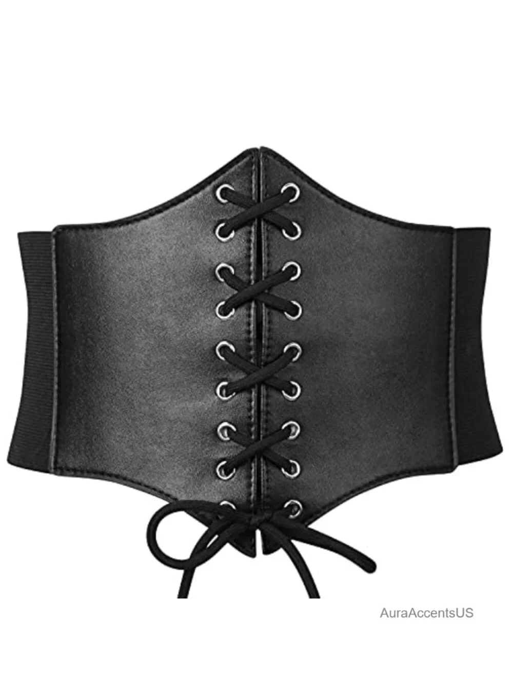 Wide Elastic Corset Waist Belt with Snap Closure, 4.7 Inch